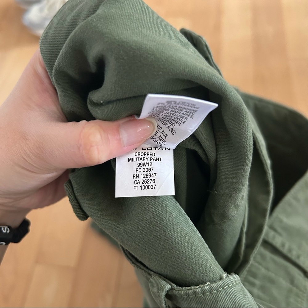 Nili Lotan Cropped Military Utility Cargo Green Pant Size 4 - Picture 7 of 8